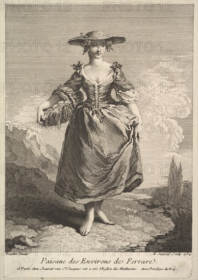 Peasant Woman from Around Ferrara, 1734. Creator: Edme Jeaurat.