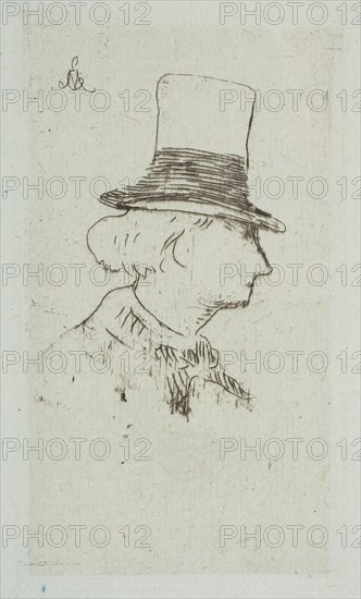 Portrait of Charles Baudelaire in Profile, 1862-67. Creator: Edouard Manet.
