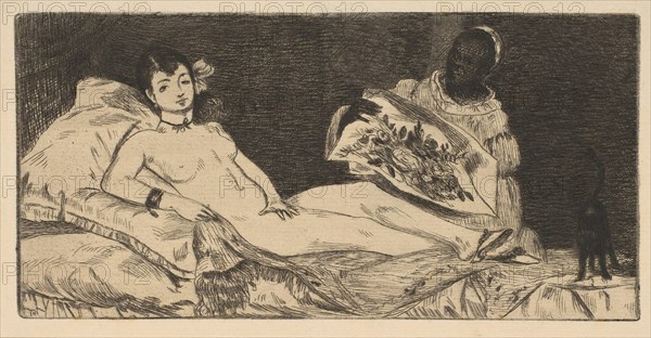 Olympia (small plate), 1867. Creator: Edouard Manet.