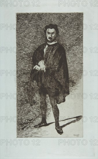 The Tragic Actor: Rouvière in the Role of Hamlet, 1865-66. Creator: Edouard Manet.