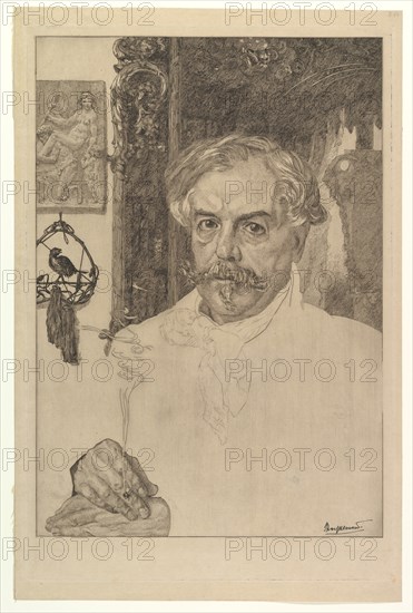 Portrait of Edmond de Goncourt, 1881. Creator: Felix Bracquemond.