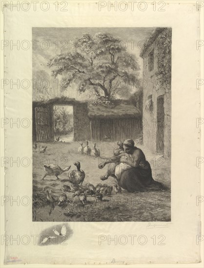 Le Printemps, d'après un pastel de Millet, 1888. Creator: Felix Bracquemond.