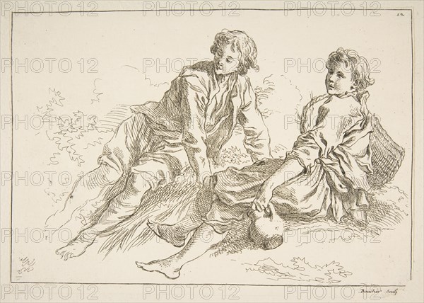 Sheet of Sketches, 1753. Creator: Francois Boucher.
