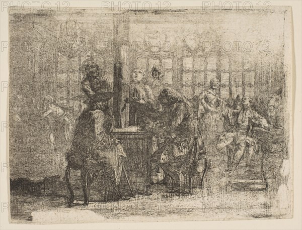 Les Nouvellistes, 1752. Creator: Gabriel de Saint-Aubin.