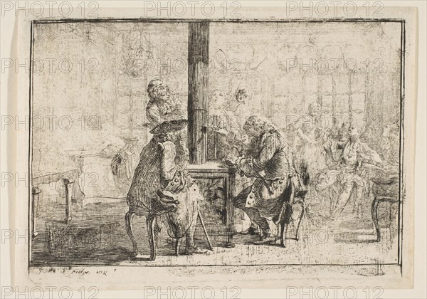 Les Nouvellistes, 1752. Creator: Gabriel de Saint-Aubin.