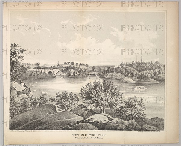 View in Central Park with Balcony Bridge and Oak Bridge