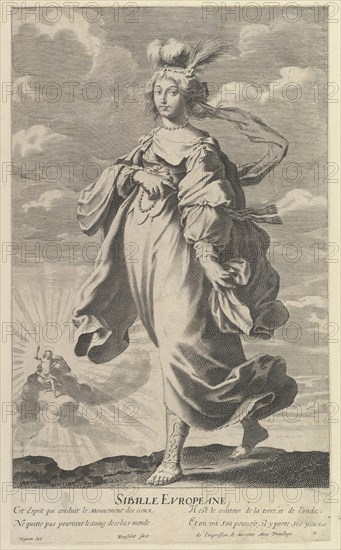 Sibylle Européenne, ca. 1635. Creators: Gilles Rousselet, Abraham Bosse.