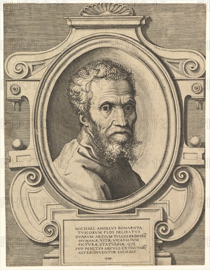 Portrait of Michelangelo, after 1564. Creator: Giorgio Ghisi.