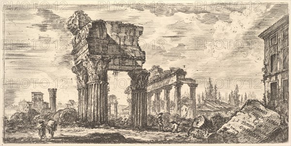 Plate 7: Temple of Jupiter Tonans (Jupiter the Thunderer). 1. Temple of Concord. (Temp..., ca. 1748. Creator: Giovanni Battista Piranesi.