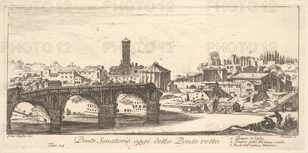 Plate 14: Senatorial Bridge, today called the Ponte Rotto