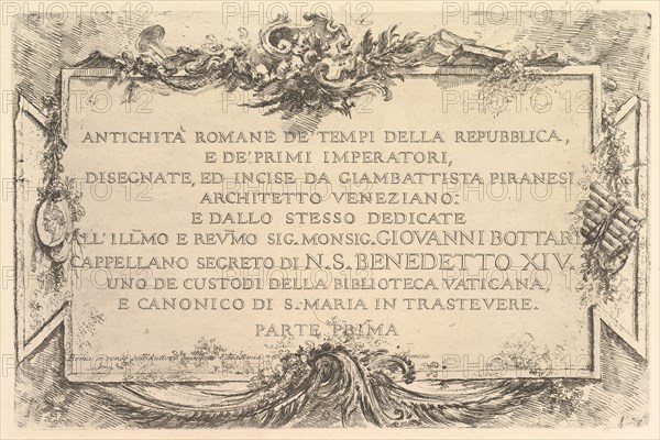 Title page: Roman Antiquity of the Time of the Republic and the First Emperors