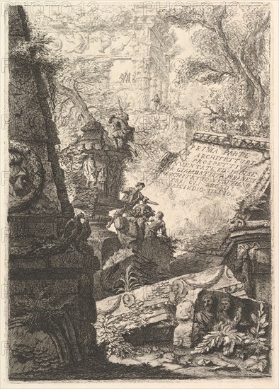 Frontispiece: Prima Parte di Architetture,e Prospettive, Rome, ca. 1750. Creator: Giovanni Battista Piranesi.