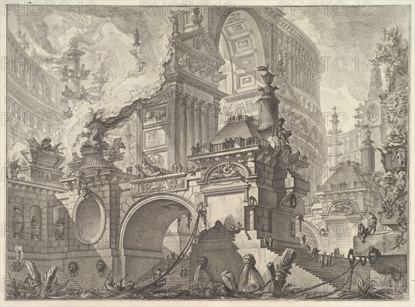 Parte di ampio magnifico Porto all'uso degli antichi Romani, ove si scuopre l'inter..., ca. 1749-50. Creator: Giovanni Battista Piranesi.