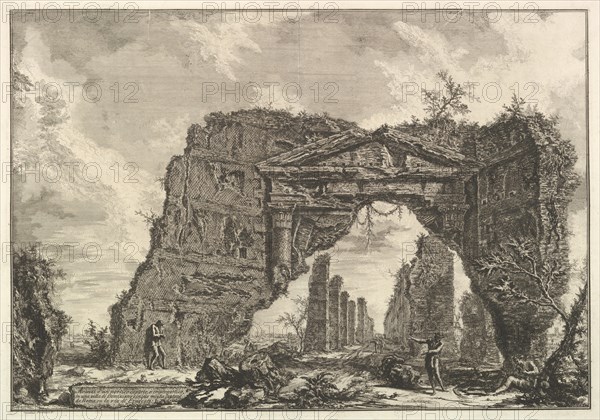 Remains of a covered portico, or a cryptoportiucus, in a villa of Domitian, five miles..., ca. 1766. Creator: Giovanni Battista Piranesi.