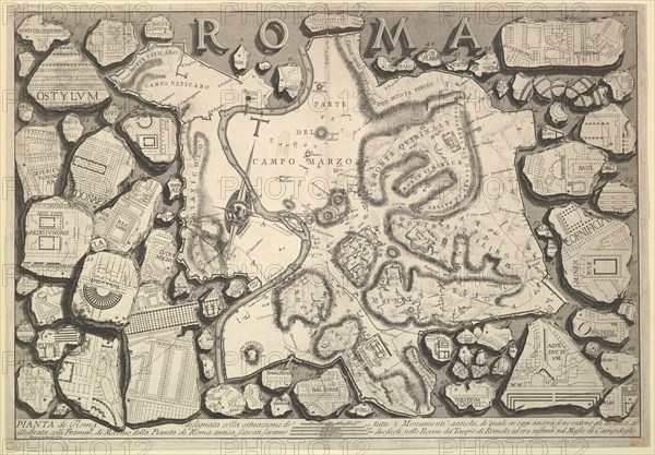 Plan of Rome..., from Le Antichità Romane