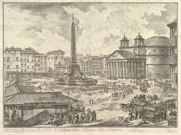 The Piazza della Rotonda, with the Pantheon and Obelisk