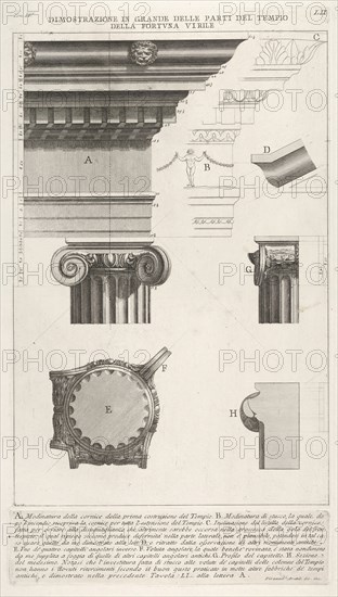 Cornice and column from the Temple of Fortuna Virilis