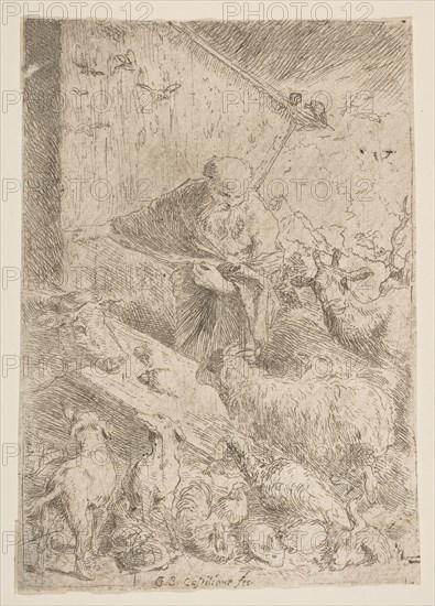Noah letting the animals into the ark, ca. 1630. Creator: Giovanni Benedetto Castiglione.