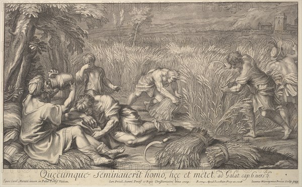 Reapers of grain, 1704. Creator: Giovanni Girolamo Frezza.