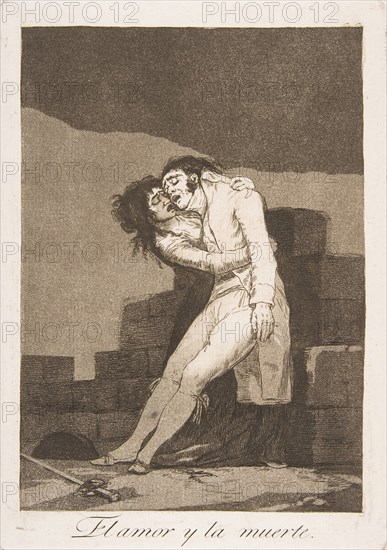 Plate 10 from 'Los Caprichos': Love and death
