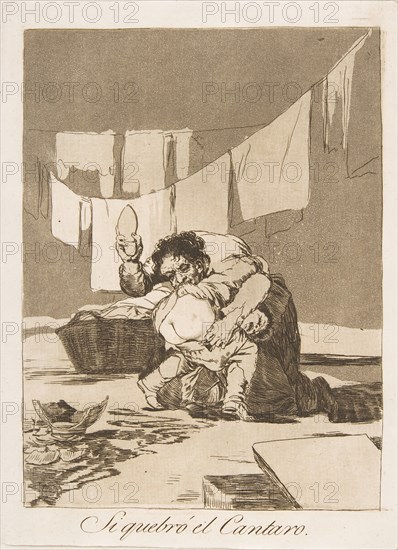 Plate 25 from 'Los Caprichos': If he broke the pot