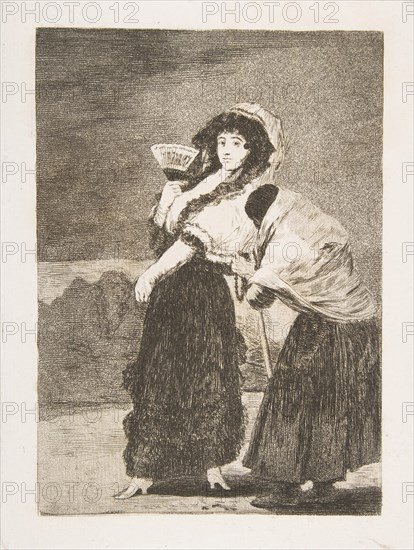 Plate 16 from 'Los Caprichos':For heaven's sake: and it was her mother