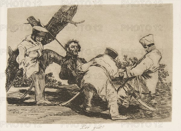 Plate 32 from 'The Disasters of War' (Los Desastres de la Guerra): 'Why?..., 1810 ( published 1863). Creator: Francisco Goya.