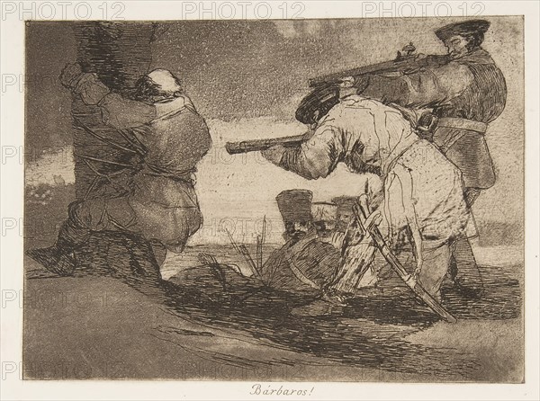 Plate 38 from 'The Disasters of War' (Los Desastres de La Guerra): 'Barba..., 1810 (published 1863). Creator: Francisco Goya.