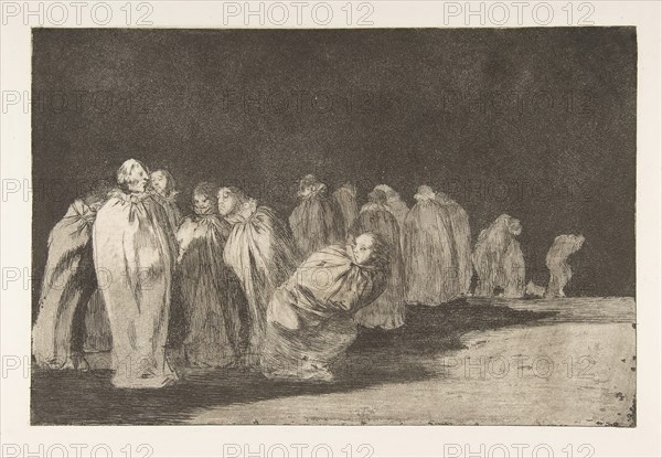Plate 8 from the 'Disparates': The men in sacks, ca. 1816-23