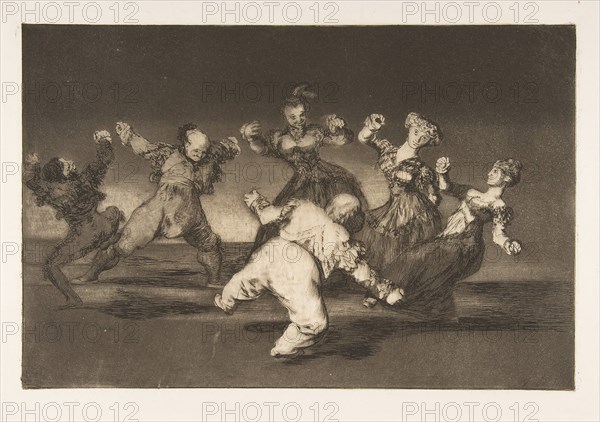Plate 12 from the 'Disparates': If Marion will dance, then she has..., ca. 1816-23