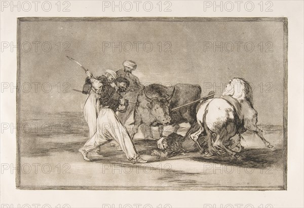 Plate 3 of the 'Tauromaquia':The Moors settled in Spain, giving up the superstitions of th..., 1816. Creator: Francisco Goya.