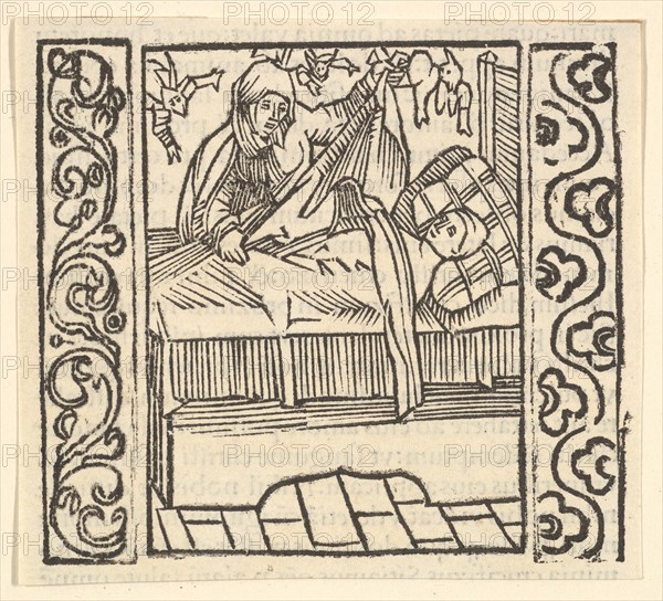 Caring for the Dead, illustration from Speculum Passionis, 1507, 1507. Creator: Hans Baldung.