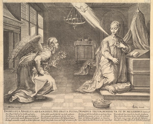 The Annunciation, before 1652. Creator: Claes Jansz Visscher.