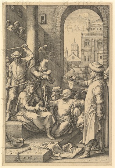 The Crowning with Thorns, from The Passion of Christ, 1597. Creator: Hendrik Goltzius.