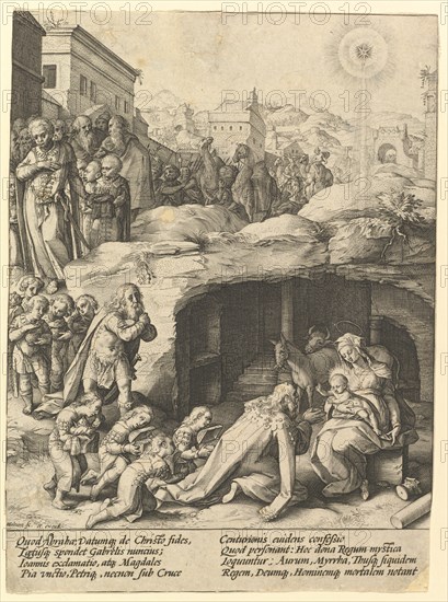 The Adoration of the Magi, ca. 1585. Creator: Hendrik Goltzius.