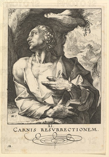 St. Jude Thaddaeus, from Christ, the Apostles and St. Paul with the Creed, ca. 1589. Creator: Hendrik Goltzius.