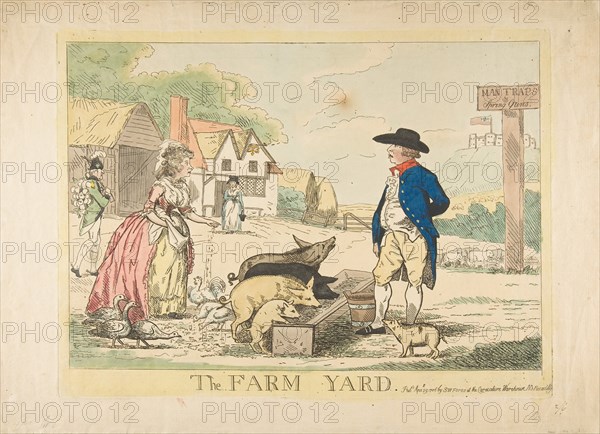 The Farm Yard, April 29, 1786. Creator: Attributed to Henry Kingsbury
