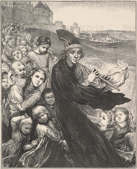 The Pied Piper of Hamelin, 1868. Creator: Henry Marsh.