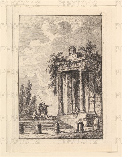 L'Escalier aux Quatre Bornes.n.d. Creator: Hubert Robert.