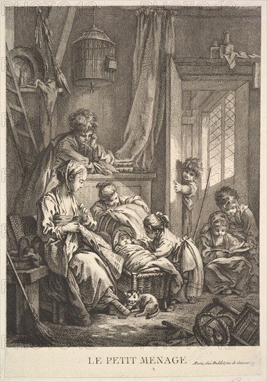 The Small Household, mid to late 18th century. Creator: Jacques Gabriel Huquier.