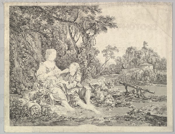 Pensant-ils au Raisin? (Are They Thinking About the Grape?), 18th century. Creator: Jacques Philippe Le Bas.