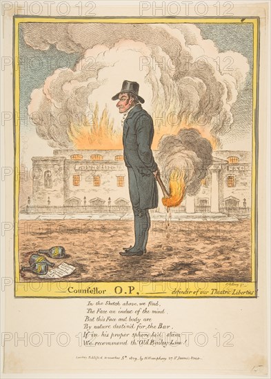 Counsellor O.P.-Defender of our Theatric Liberties, December 5, 1809. Creator: James Gillray.