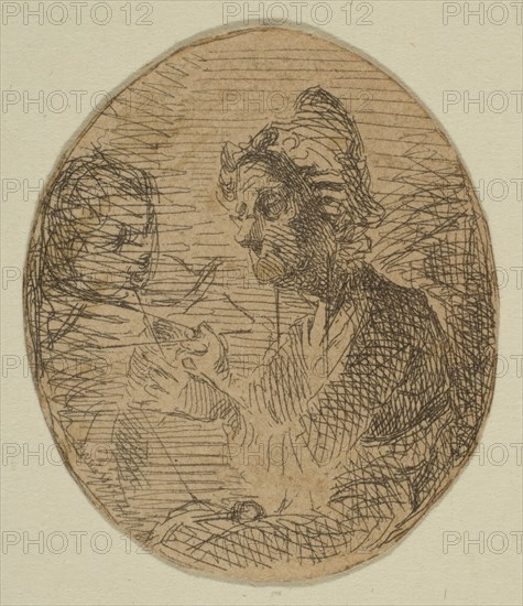 Old Woman and Child in Oval