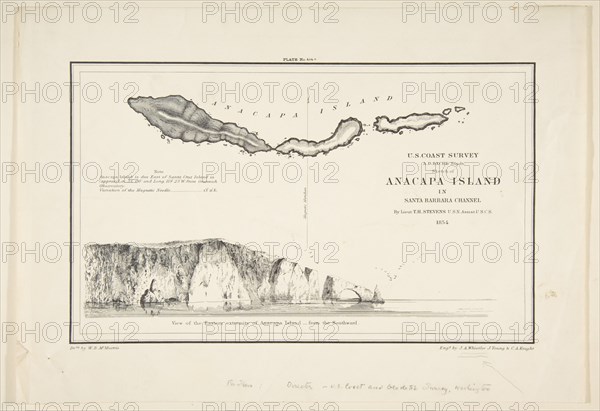 U.S. Coast Survey...Sketch of Anapaca Island in Santa Barbara Channel, 1854-57. Creators: James Abbott McNeill Whistler, John Young, Charles Knight.