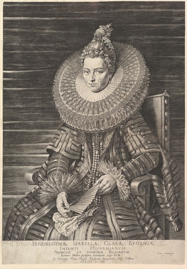 Portrait of Isabella Clara Eugenia, Governess of Southern Netherlands, 1615. Creator: Jan Muller.