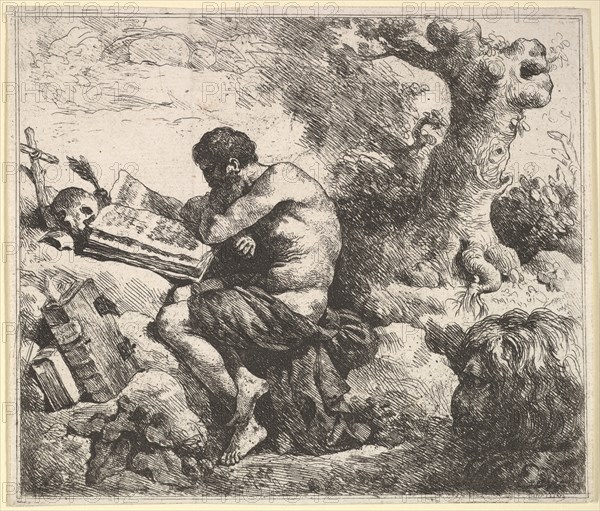 St. Jerome in a Landscape, 1762-63. Creator: Jean Jacques Lagrenee.