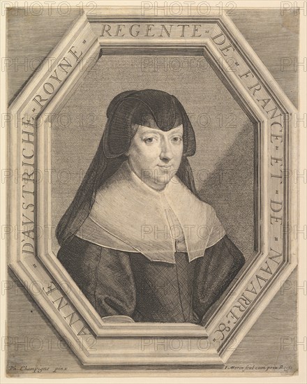 Anne d'Autriche, reine de France, en habit de deuil. Creator: Jean Morin.