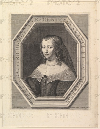 Anne d'Autriche, reine de France, en deuil de cour. Creator: Jean Morin.