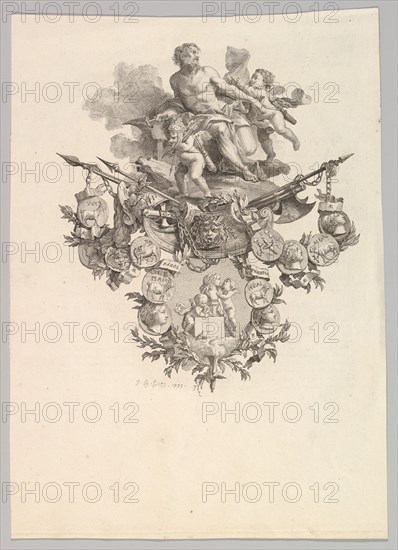 Vignette with Hephaestus and Putti, 1779. Creator: Jean Baptiste Marie Huet.