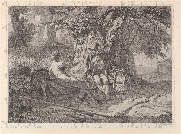 The Artist, Resting with his Guide, 1819. Creator: Johann Christian Erhard.